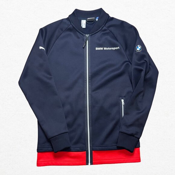 Puma BMW Motorsport Blue Fleece Jacket Size Small - Picture 1 of 7